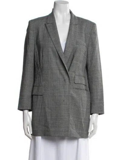 Pre-owned Escada Sport Plaid Print Blazer In Gray