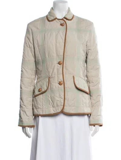 Pre-owned Escada Sport Plaid Print Jacket In Neutrals