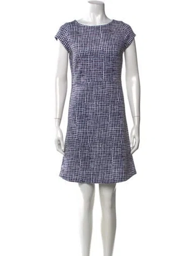 Pre-owned Escada Sport Plaid Print Mini Dress In Blue/white