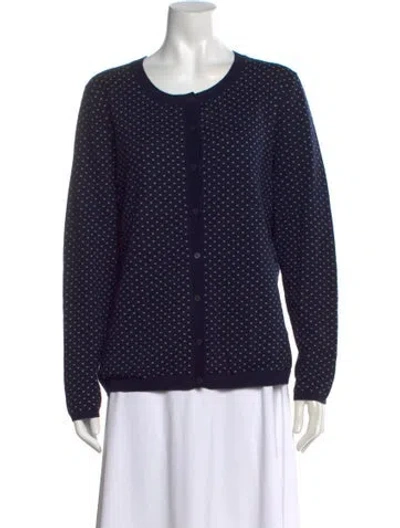 Pre-owned Escada Sport Polka Dot Print Crew Neck Sweater In Blue