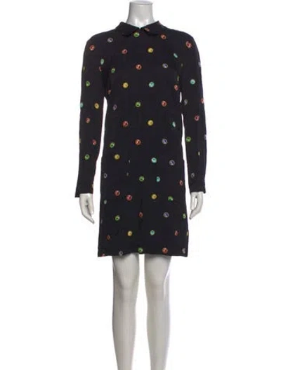 Pre-owned Escada Sport Polka Dot Print Mini Dress In Black