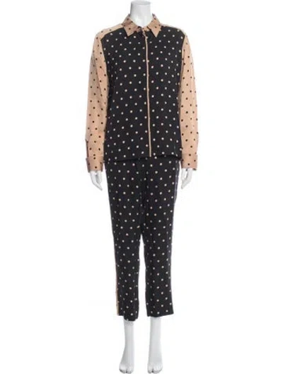 Pre-owned Escada Sport Polka Dot Print Pant Set In Black