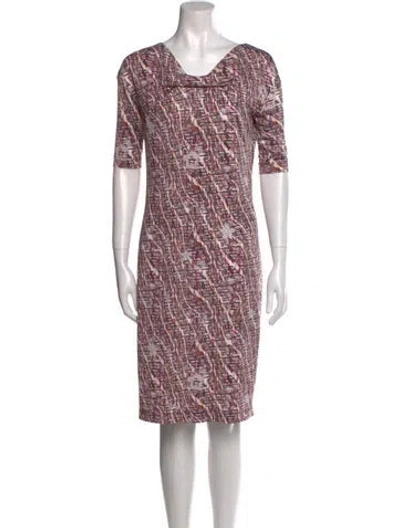 Pre-owned Escada Sport Printed Knee-length Dress In Purple