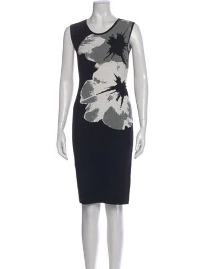 Pre-owned Escada Sport Printed Knee-length Dress W/ Tags In Black