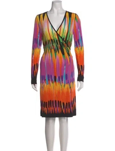 Pre-owned Escada Sport Printed Knee-length Dress W/ Tags In Orange