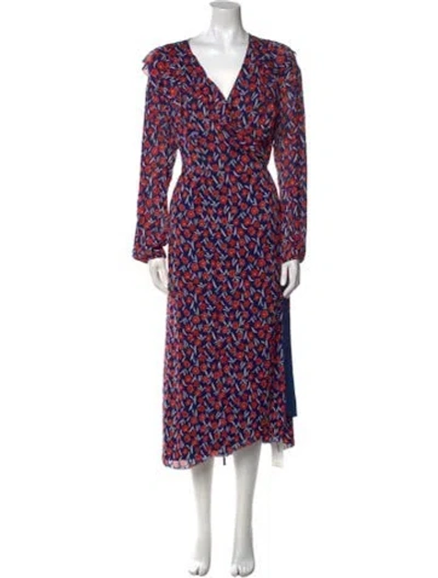 Pre-owned Escada Sport Printed Long Dress In Red