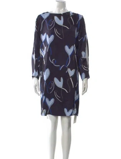 Pre-owned Escada Sport Printed Mini Dress In Blue
