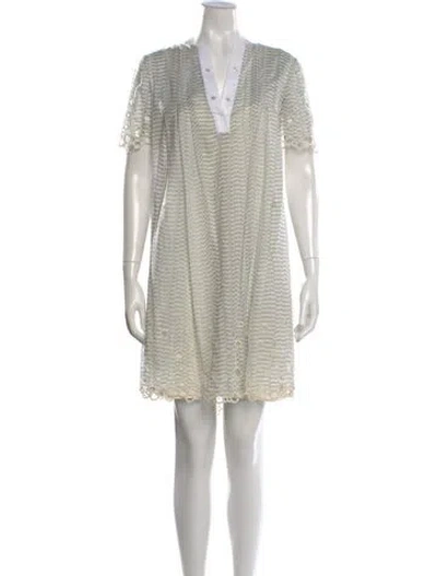 Pre-owned Escada Sport Printed Mini Dress In Neutral