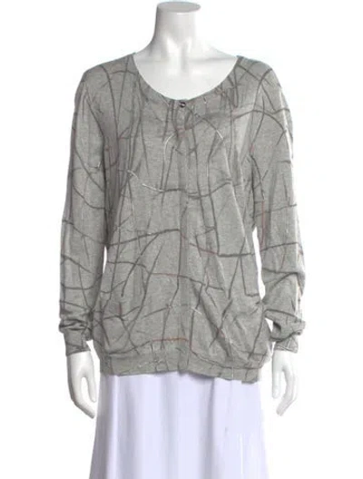 Pre-owned Escada Sport Printed Scoop Neck Sweater In Neutral