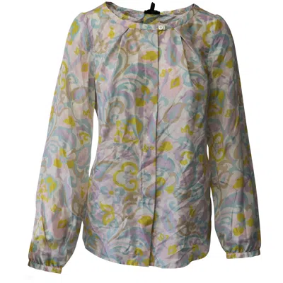 Pre-owned Escada Sport Printed Top In Multicolor Silk In Pink