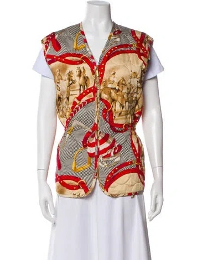 Pre-owned Escada Sport Printed Vest In Neutral