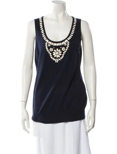 Pre-owned Escada Sport Scoop Neck Sweater In Blue