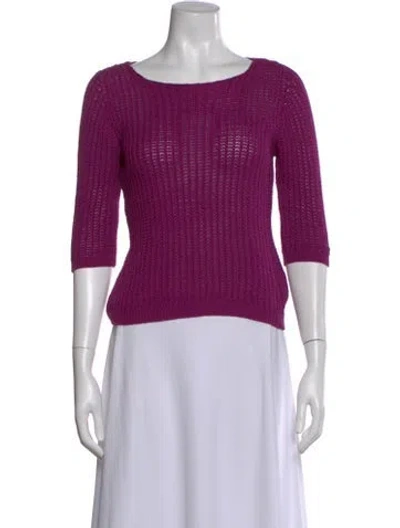 Pre-owned Escada Sport Scoop Neck Sweater In Purple