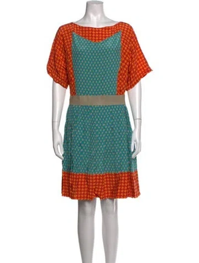 Pre-owned Escada Sport Silk Knee-length Dress In Orange