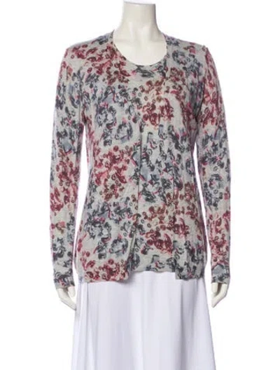 Pre-owned Escada Sport Silk Printed Set In Gray