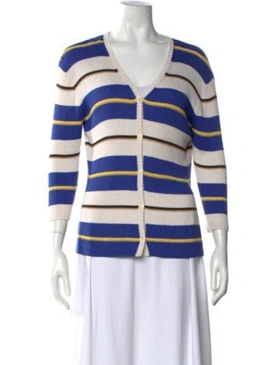 Pre-owned Escada Sport Silk Striped Sweater In Neutral