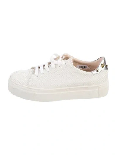 Pre-owned Escada Sport Snakeskin Animal Print Sneakers In White