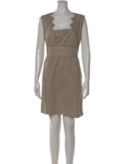 Pre-owned Escada Sport Square Neckline Mini Dress In Neutral