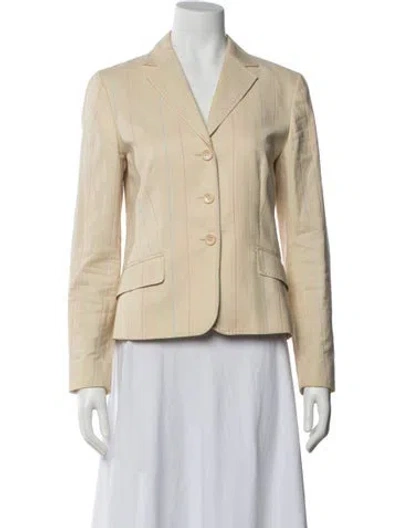 Pre-owned Escada Sport Striped Blazer In White