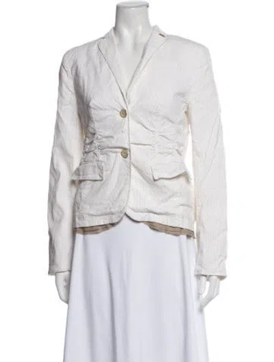 Pre-owned Escada Sport Striped Blazer In White