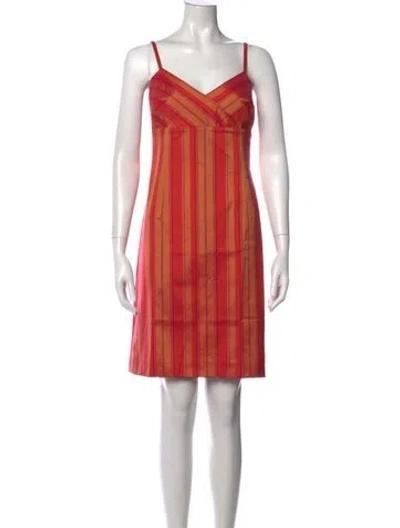 Pre-owned Escada Sport Striped Mini Dress In Orange