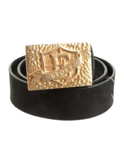 Pre-owned Escada Sport Suede Belt In Black
