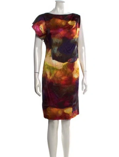 Pre-owned Escada Sport Tie-dye Print Knee-length Dress In Yellow