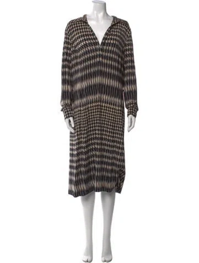 Pre-owned Escada Sport Tie-dye Print Midi Length Dress In Black