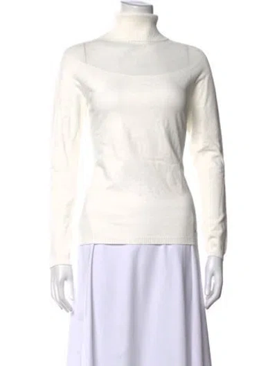 Pre-owned Escada Sport Turtleneck Sweater In White