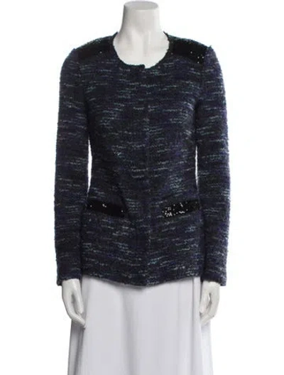Pre-owned Escada Sport Tweed Pattern Evening Jacket In Blue