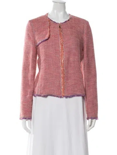 Pre-owned Escada Sport Tweed Pattern Jacket In Pink
