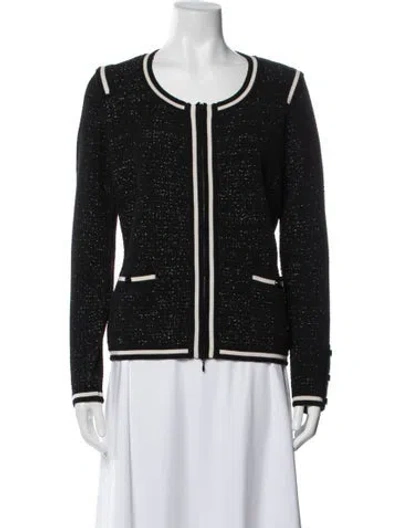 Pre-owned Escada Sport Tweed Tweed Pattern Jacket In Black