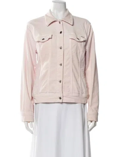 Pre-owned Escada Sport Velvet Denim Jacket In Pink