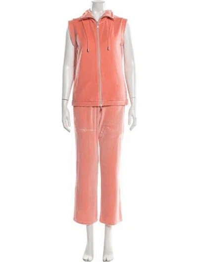 Pre-owned Escada Sport Velvet Pant Set In Pink