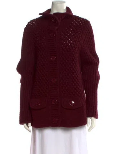 Pre-owned Escada Sport Vintage Mock Neck Sweater In Burgundy