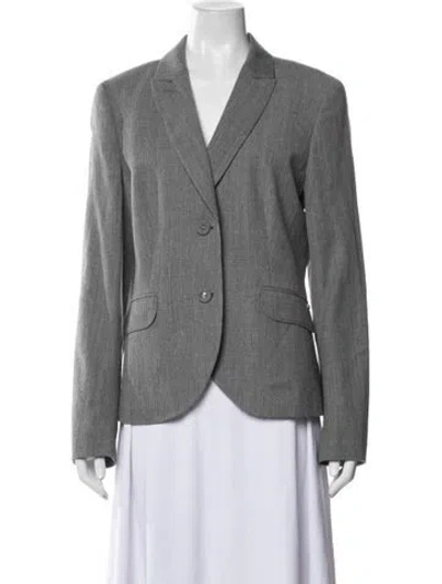 Pre-owned Escada Sport Virgin Wool Blazer In Gray