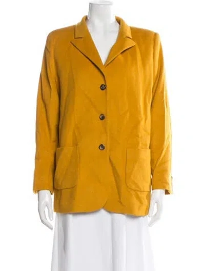 Pre-owned Escada Sport Virgin Wool Blazer In Yellow