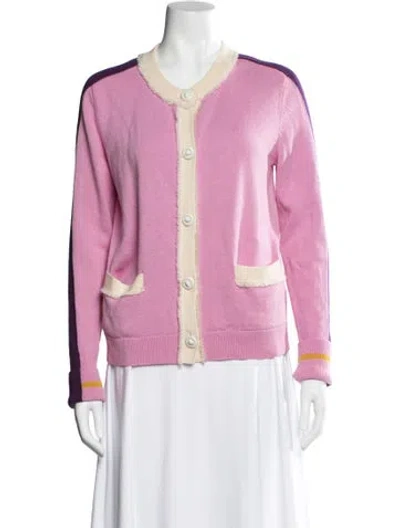 Pre-owned Escada Sport Virgin Wool Crew Neck Sweater In Pink