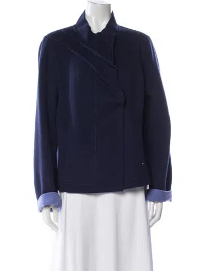 Pre-owned Escada Sport Virgin Wool Jacket In Blue