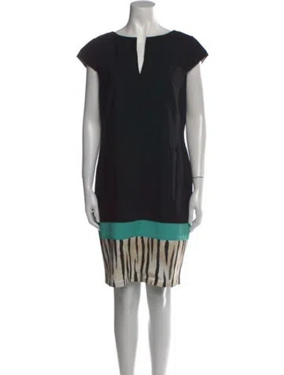 Pre-owned Escada Sport Virgin Wool Knee-length Dress In Black