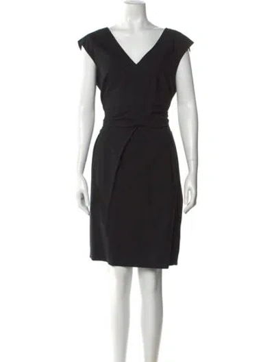 Pre-owned Escada Sport Virgin Wool Knee-length Dress In Black