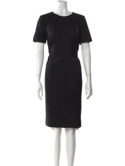 Pre-owned Escada Sport Virgin Wool Knee-length Dress In Black