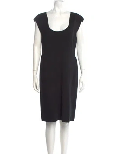 Pre-owned Escada Sport Virgin Wool Knee-length Dress In Black