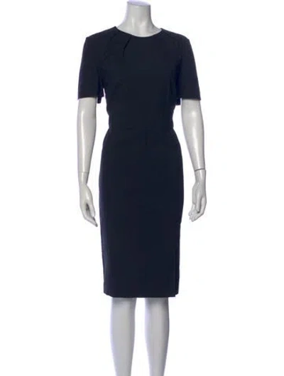 Pre-owned Escada Sport Virgin Wool Knee-length Dress In Black