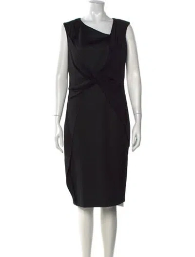 Pre-owned Escada Sport Virgin Wool Knee-length Dress In Black