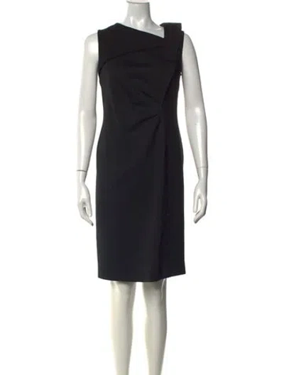 Pre-owned Escada Sport Virgin Wool Knee-length Dress In Black