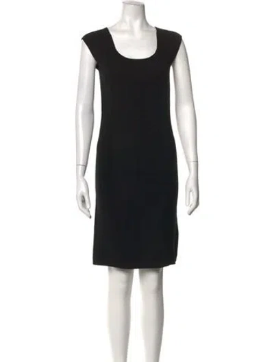 Pre-owned Escada Sport Virgin Wool Knee-length Dress In Black