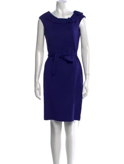 Pre-owned Escada Sport Virgin Wool Knee-length Dress In Blue