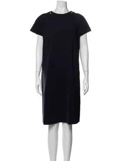 Pre-owned Escada Sport Virgin Wool Knee-length Dress In Blue