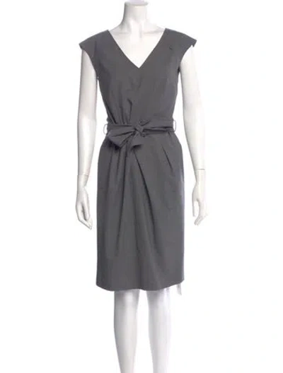 Pre-owned Escada Sport Virgin Wool Knee-length Dress In Gray